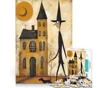 Jigsaw Puzzles for Adults1000 Pieces Tall Thin Man with A Hat Walking The Dog Impossible Game Fun at Home Activities Christmas Birthday Gifts 38x26cm
