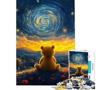 Jigsaw Puzzles for Adults1000 Pieces Teddy Bear's Starry Dream Puzzles for Adults Family Games Difficult Hard Fun Activities at Home (Size 38x26cm)