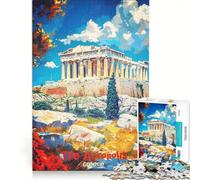 Jigsaw Puzzles for Adults1000 Pieces The Acropolis Greece Travel Poster Impossible Game Fun at Home Activities Christmas Birthday Gifts 50x75cm