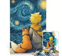 Jigsaw Puzzles for Adults1000 Pieces The Little Prince And Fox Stargazing Brain Teaser Game Pattern Assembly Great Gift for Gaming 38x26cm