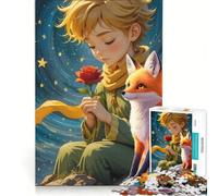 Jigsaw Puzzles for Adults1000 Pieces The Little Prince with Fox And Rose Brain Teaser Game Pattern Assembly Great Gift for Gaming 38x26cm