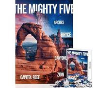 Jigsaw Puzzles for Adults1000 Pieces The Mighty Five National Parks of Utah Impossible Game Perfect Decoration Educational Toy Fun Activities at Home (26X38cm)