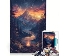 Jigsaw Puzzles for Adults1000 Pieces The Mountain Campfire Impossible Game Fun at Home Activities Christmas Birthday Gifts 38x26cm