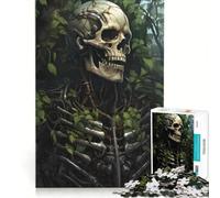 Jigsaw Puzzles for Adults1000 Pieces The Silent Watchers Skull Brain Teaser Game Pattern Assembly Great Gift for Gaming 38x26cm