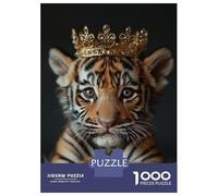 Jigsaw Puzzles for Adults1000 Pieces Tiger Pastel Crown Jigsaws for Adults Hands-on Game Enhance Memory Fun Activities at Home 52x38cm/1000pcs