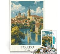 Jigsaw Puzzles for Adults1000 Pieces Toledo Medieval City, Relaxing Games, Difficult Hard, with Matching Poster And Trivia Sheet 38x26cm