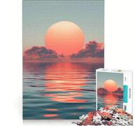 Jigsaw Puzzles for Adults1000 Pieces Tropical Ocean Sunset Vibe, Relaxing Games, Difficult Hard, with Matching Poster And Trivia Sheet 50x75cm