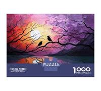 Jigsaw Puzzles for Adults1000 Pieces Twilight Birds Reflection Art Print Jigsaws for Adults Family Game Analysis And Logic Christmas Birthday Gifts 70x50cm/1000pcs