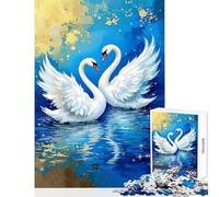 Jigsaw Puzzles for Adults1000 Pieces Two Swans in Love Art Relax Games Wall Decoration Home Decoration Toys Fun Activities at Home (38x52cm)