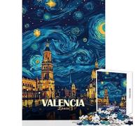 Jigsaw Puzzles for Adults1000 Pieces Valencia Spain Starry Night Art Practical Game Perfect Decoration Toy Wall Decor for Is Ideal As A Gifts (38X52CM)