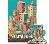 Jigsaw Puzzles for Adults1000 Pieces Valparaiso Chile Cityscape Illustration Relaxing Games Home Decoration Birthday And Unique Gifts 38x52cm