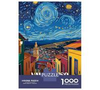 Jigsaw Puzzles for Adults1000 Pieces Valparaiso Chile Starry Night Art Jigsaw for Adults Family Game Wall Decoration Challenging Game Gifts 52x38cm/1000pcs