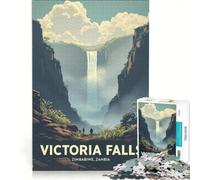 Jigsaw Puzzles for Adults1000 Pieces Victoria Falls Poster, Hands-on Game, Decompressing Intellectual, Suitable for Desktop Decoration 50x75cm