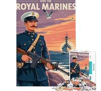 Jigsaw Puzzles for Adults1000 Pieces Visit The Royal Marines Poster Fun at Home Activities, Birthday Present Relaxing Games for 14+ Puzzle Game Offered (38x26cm)
