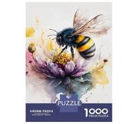 Jigsaw Puzzles for Adults1000 Pieces Watercolor Bee Adult Puzzles Hands-on Game Perfect Decoration Fun Activities at Home 52x38cm/1000pcs
