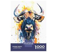 Jigsaw Puzzles for Adults1000 Pieces Watercolor Wildebeest Adult Puzzles Hands-on Game Perfect Decoration Fun Activities at Home 70x50cm/1000pcs