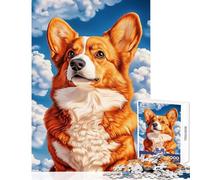 Jigsaw Puzzles for Adults1000 Pieces Welsh Corgi Against Blue Sky Jigsaw Puzzles 1000 Home Decoration Toys Gifts for Women Men But Fun And Humorous (38x52cm)