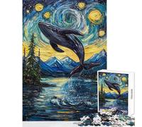Jigsaw Puzzles for Adults1000 Pieces Whale's Midnight Leap Family Games Suitable for Couples Toy Wall Decor Fun Activities at Home (50X75cm)