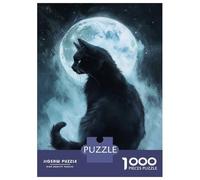 Jigsaw Puzzles for Adults1000 Pieces Whisper of The Moonlit Cat Puzzle for Adults Brain Teaser Game A Work of Art Fun Activities at Home 38x26cm/1000pcs