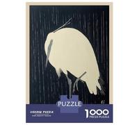 Jigsaw Puzzles for Adults1000 Pieces White Heron Bird Japanese Puzzle for Adults Brain Teaser Game A Work of Art Fun Activities at Home 38x26cm/1000pcs