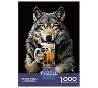 Jigsaw Puzzles for Adults1000 Pieces Wolf Beer Jigsaws for Adults Family Game Analysis And Logic Christmas Birthday Gifts 38x26cm/1000pcs