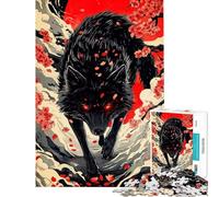 Jigsaw Puzzles for Adults1000 Pieces Wolf Eyes Cherry Blossoms Jigsaw Puzzle Relaxing Games Staycation Kill Time Fun at Home Activities, (Size 50x75cm)