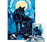 Jigsaw Puzzles for Adults1000 Pieces Wolf Family Under The Moon Fun Activities at Home For Family Fun Educational Game for And from 14 Years And over (38x26cm)
