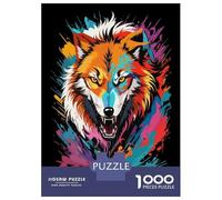 Jigsaw Puzzles for Adults1000 Pieces Wolf Head Graffiti Style Puzzle for Adults Brain Teaser Game A Work of Art Fun Activities at Home 70x50cm/1000pcs