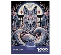 Jigsaw Puzzles for Adults1000 Pieces Wolf Moon Japan Jigsaw for Adults Family Game Precision Cutting Unique Birthday And Xmas Gifts 52x38cm/1000pcs