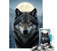 Jigsaw Puzzles for Adults1000 Pieces Wolf Portrait Under Moonlight Fun at Home Activities, Birthday Present Relaxing Games for 14+ Puzzle Game Offered (50x75cm)
