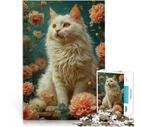 Jigsaw Puzzles for Adults2000 Piece cat and flower Made of cardboard for age 14+ Staycation Kill time Gift ideas。size:70x100cm/27.5x39.3inch