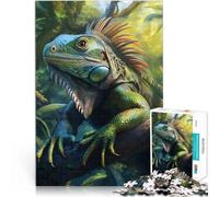 Jigsaw Puzzles for Adults2000 Piece Green Iguana in Jungle Made of cardboard,Suitable for people aged 14 and above family fun games A work of art。size:70x100cm/27.5x39.3inch