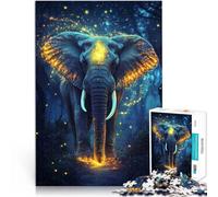 Jigsaw Puzzles for Adults2000 Piece Majestic elephant with glow Made of cardboard for age 14+ learning educational game Improving love between couples。size：70x100cm/27.5x39.3inch
