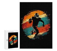 Jigsaw Puzzles for Adults300 PCS American Football Player Silhouette Puzzle for Adults DIY Toys Staycation Kill Time Fun at Home Activities, 300 PCS