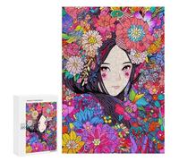 Jigsaw Puzzles for Adults300 PCS Anime Lofi Kimono Girl Art Puzzle for Adults DIY Toys Staycation Kill Time Fun at Home Activities, 300 PCS