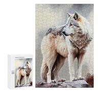 Jigsaw Puzzles for Adults300 PCS Arctic Gray Wolf Adult Puzzles Brain Teaser Game Home Decoration Help The Brain Exercise 300 PCS