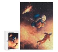 Jigsaw Puzzles for Adults300 PCS Astronaut Floating with Planets Puzzle for Adults DIY Toys Staycation Kill Time Fun at Home Activities, 300 PCS