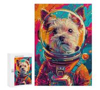 Jigsaw Puzzles for Adults300 PCS Astronaut Terrier Space Adult Jigsaw Family Game Staycation Kill Time for Birthday, Chrismas 300 PCS