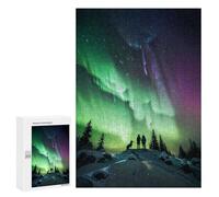 Jigsaw Puzzles for Adults300 PCS Aurora Connection Night Adult Jigsaw Family Game Staycation Kill Time for Birthday, Chrismas 300 PCS