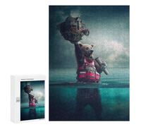 Jigsaw Puzzles for Adults300 PCS Bear Floating Island Life Jacket Adult Jigsaw Puzzle Hands-on Game But Fun And Humorous Stress Reduction Gifts 300 PCS