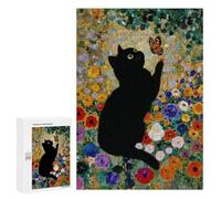 Jigsaw Puzzles for Adults300 PCS Black Cat Butterfly Garden Jigsaws for Adults Puzzle Family Activities Fun Activities at Home Gifts for Friends And Family 300 PCS