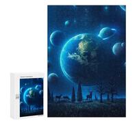 Jigsaw Puzzles for Adults300 PCS Blue Universe Adult Jigsaw Puzzle Family Games Difficult Challenge Fun Activities at Home 300 PCS