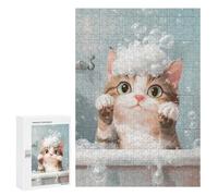 Jigsaw Puzzles for Adults300 PCS Cat Bath Time Teenagers Puzzles Relaxing Games For Family Fun Fun Activities at Home 300 PCS