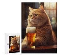 Jigsaw Puzzles for Adults300 PCS Cat Beer Pub Bar Adult Jigsaw Puzzle Family Games Difficult Challenge Fun Activities at Home 300 PCS