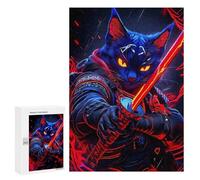 Jigsaw Puzzles for Adults300 PCS Cat Russian Blue Samurai Animal Teenagers Puzzles Relaxing Games For Family Fun Fun Activities at Home 300 PCS