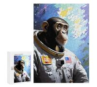 Jigsaw Puzzles for Adults300 PCS Chimpanzee Astronaut in Space Suit Adult Jigsaw Puzzle Hands-on Game But Fun And Humorous Stress Reduction Gifts 300 PCS