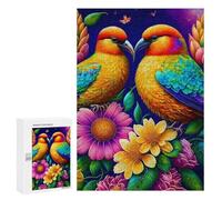 Jigsaw Puzzles for Adults300 PCS Colorful Birds with Flowers Jigsaw for Adults Brain Teaser Game Pattern Assembly Unique Birthday And Gifts 300 PCS