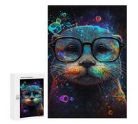 Jigsaw Puzzles for Adults300 PCS Colorful Otter Glasses Art Jigsaw for Adults Brain Teaser Game Pattern Assembly Unique Birthday And Gifts 300 PCS