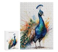 Jigsaw Puzzles for Adults300 PCS Colorful Peacock Art Print Jigsaw for Adults Brain Teaser Game Pattern Assembly Unique Birthday And Gifts 300 PCS