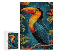 Jigsaw Puzzles for Adults300 PCS Colorful Toucan Perched Branch Adult Puzzles Brain Teaser Game Home Decoration Help The Brain Exercise 300 PCS